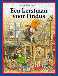 de cover van het boek pettson en findus een kerstman voor findus van de zweedse schrijver sven nordqvist