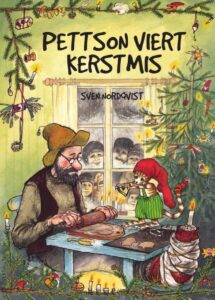 de cover van het boek pettson viert kerstmis van de zweedse schrijver sven nordqvist